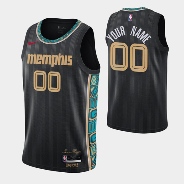 Men's Memphis Grizzlies Active Player Custom 2020-21 Black City Edition Stitched NBA Jersey